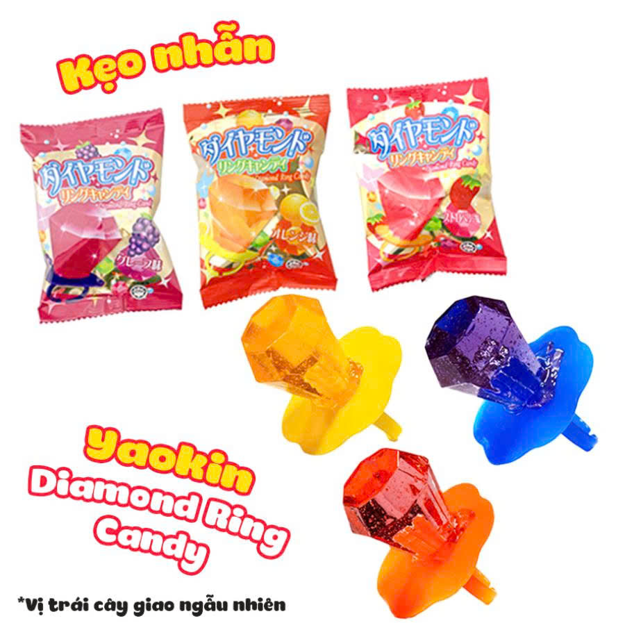 [1 Cái - Vị ngẫu nhiên] KẸO CHIẾC NHẪN VỊ TRÁI CÂY CHO BÉ NHẬT BẢN - DIAMOND RING CANDY