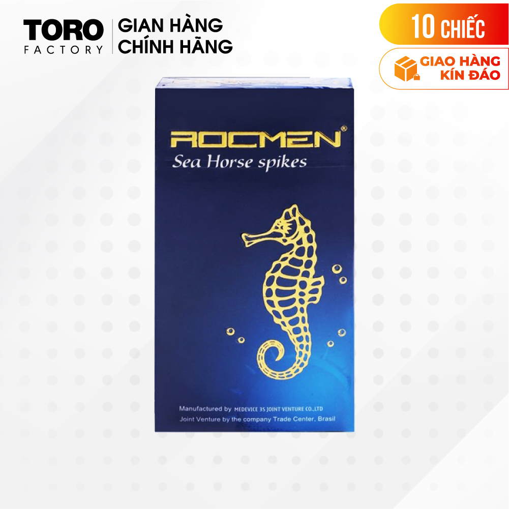 Bao cao su Rocmen Sea Horse Spikes kéo dài thời gian - Hộp 10 cái | TORO FACTORY