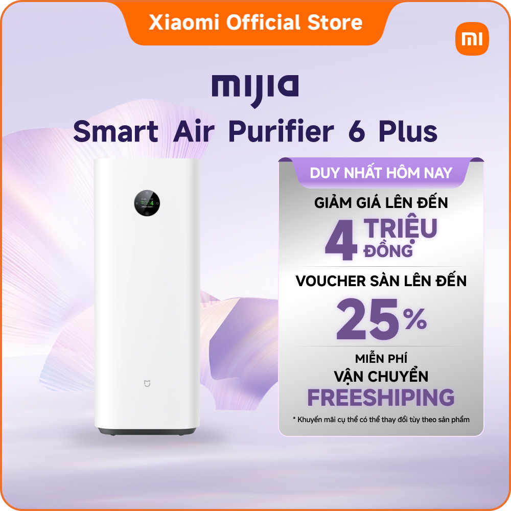 Xiaomi Máy lọc không khí thông minh Mijia Smart Air Purifier 6 Plus I Mô-đun UVC hiệu suất cao I Ion âm mang lại cảm giác tươi mát