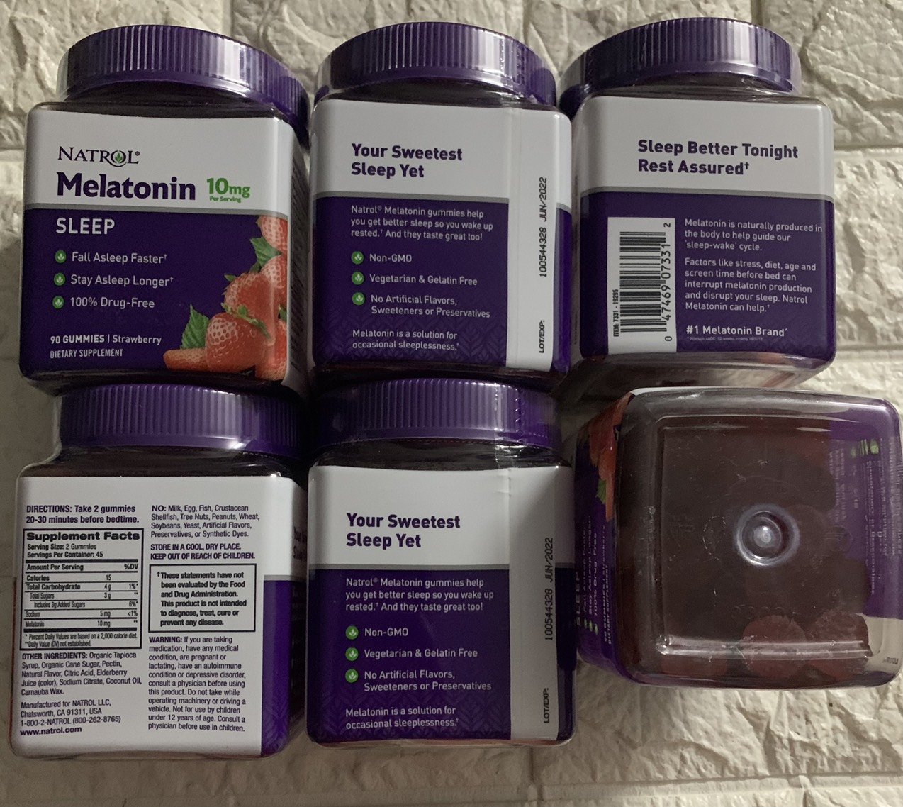Kẹo dẻo Melatonin Giúp Ngủ Ngon Vị Dâu 90 viên - Natrol Gummies 10mg