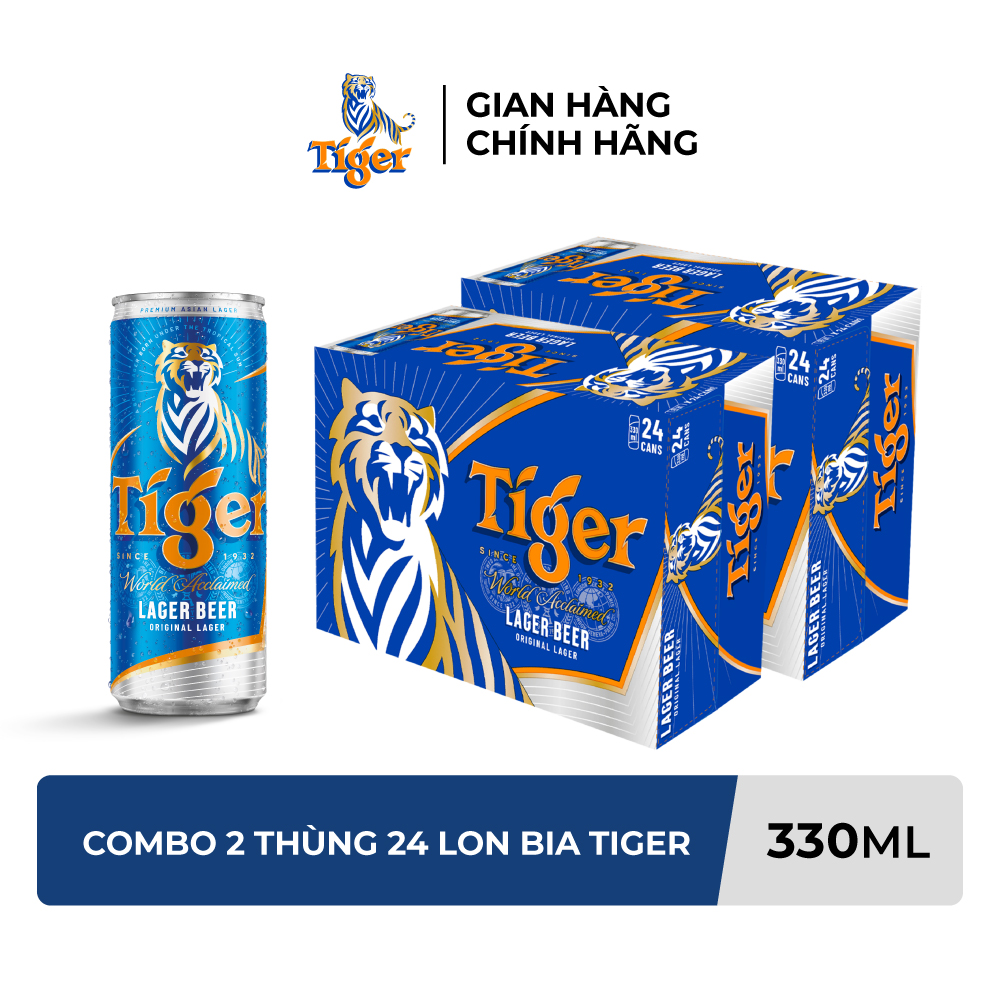 Combo 2 Thùng 24 Lon Bia Tiger 330ml/Lon