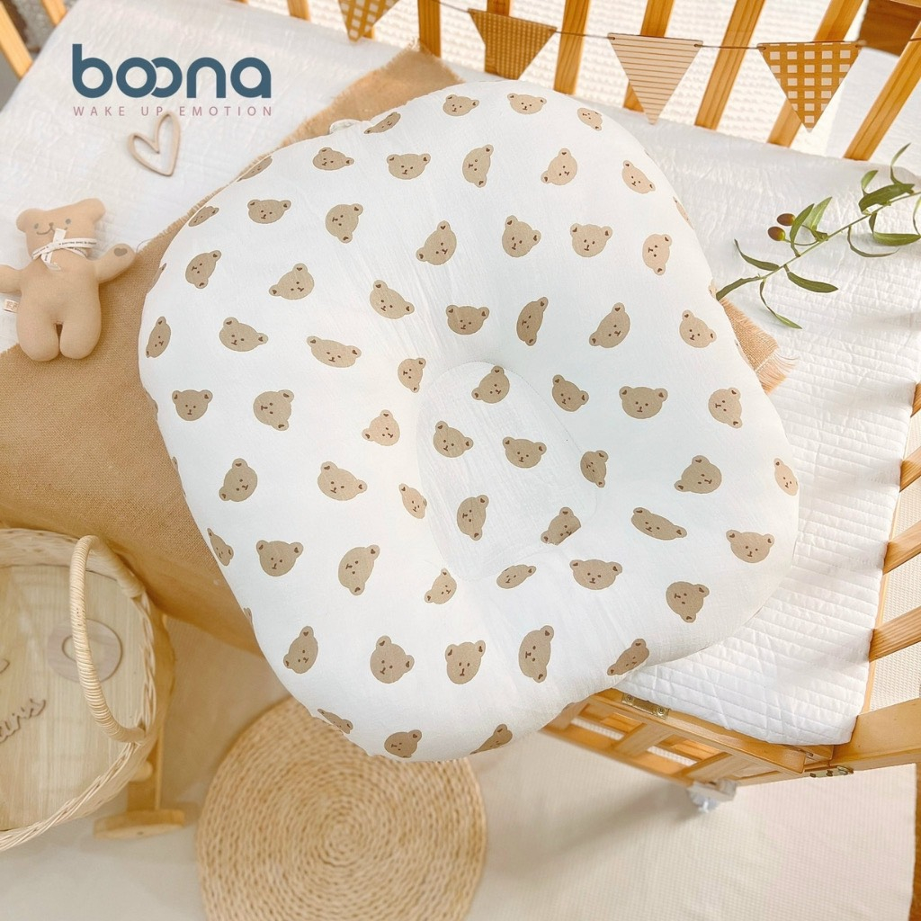 ( Tặng khăn sữa Muslin ) Gối chống trào ngược Boona cho bé sơ sinh