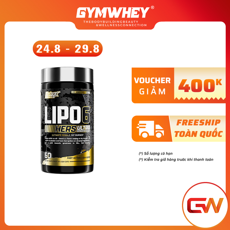 TPBS Viên Uống Hỗ Trợ Đốt Mỡ Nutrex Research Lipo 6 Black Hers Ultra Concentrate 60 viên - Từ BA LAN