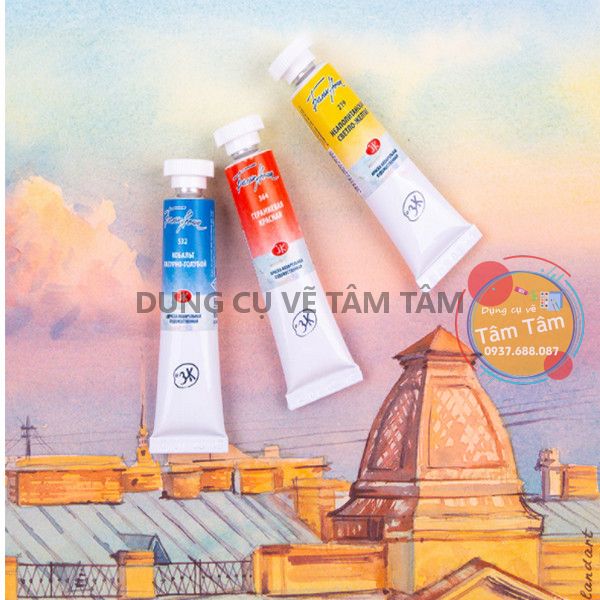Màu nước WhiteNights, Watercolor WhiteNights hộp 24 màu dạng tuýp - Dụng cụ vẽ Tâm Tâm