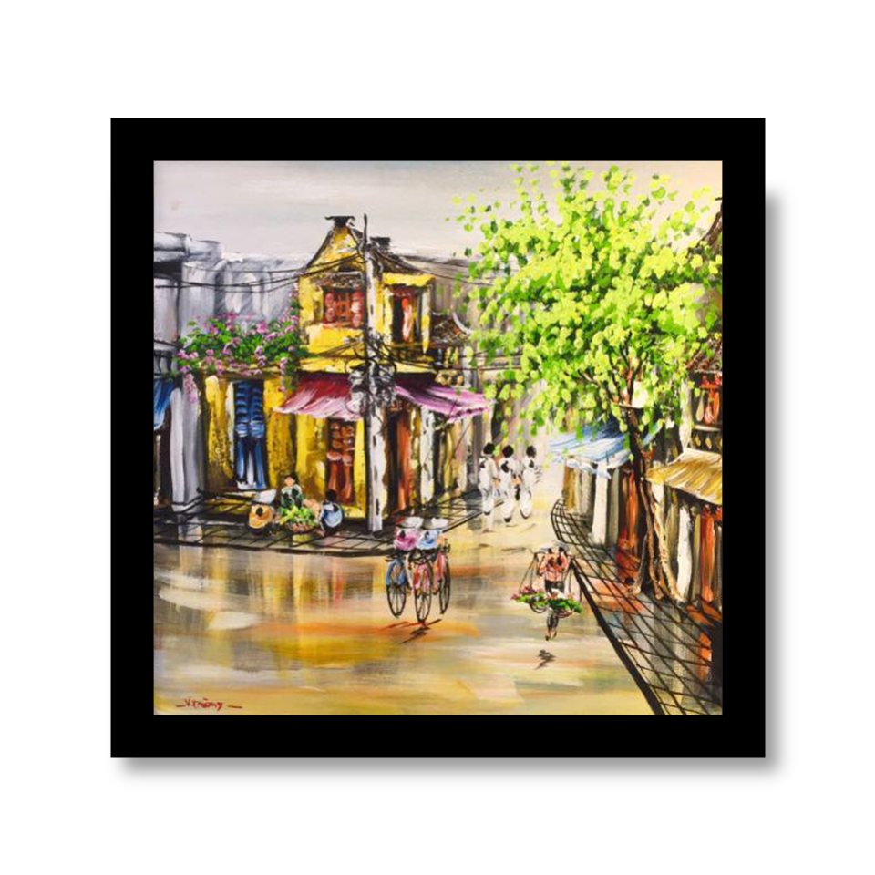 Tranh phố cổ hà nội - tranh vẽ trang trí nhà cửa
