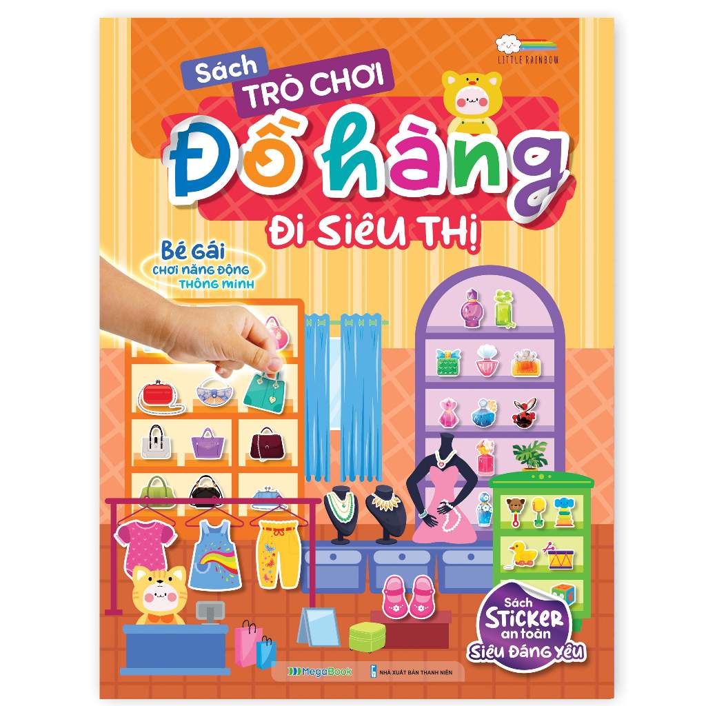 Sách Trò chơi Đồ hàng Đi Siêu Thị - Sách tương tác bóc dán sticker cho bé