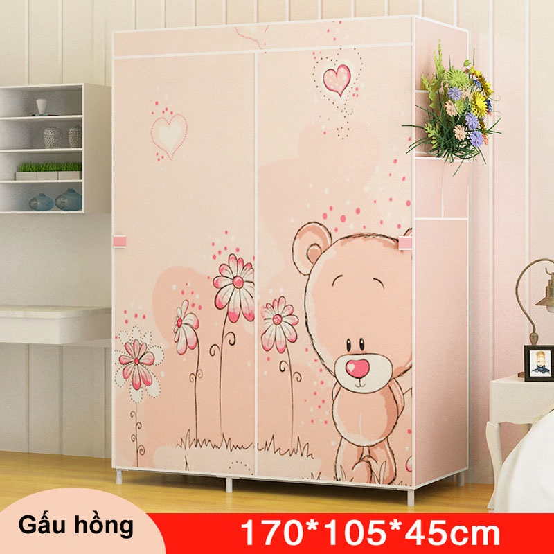 Tủ Quần Áo Khung Thép Chất Liệu Vải Cao Cấp Chắc Chắn Tủ Vải 3D Dễ Dàng Lắp Ráp Nhiều Họa Tiết Đẹp