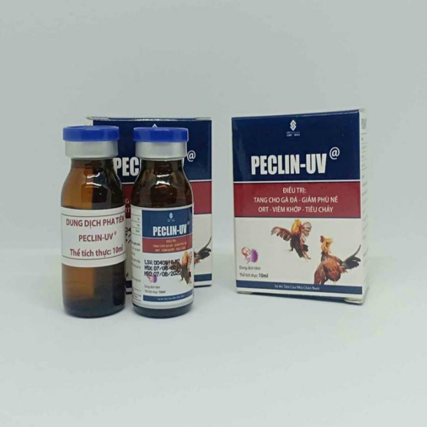 PECLIN UV 10 ML TAN MÁU BẦM - MAU LÀNH VẾT THƯƠNG CHO GÀ SAU KHI ĐÁ - ( 2 LỌ PHA CHÍCH )