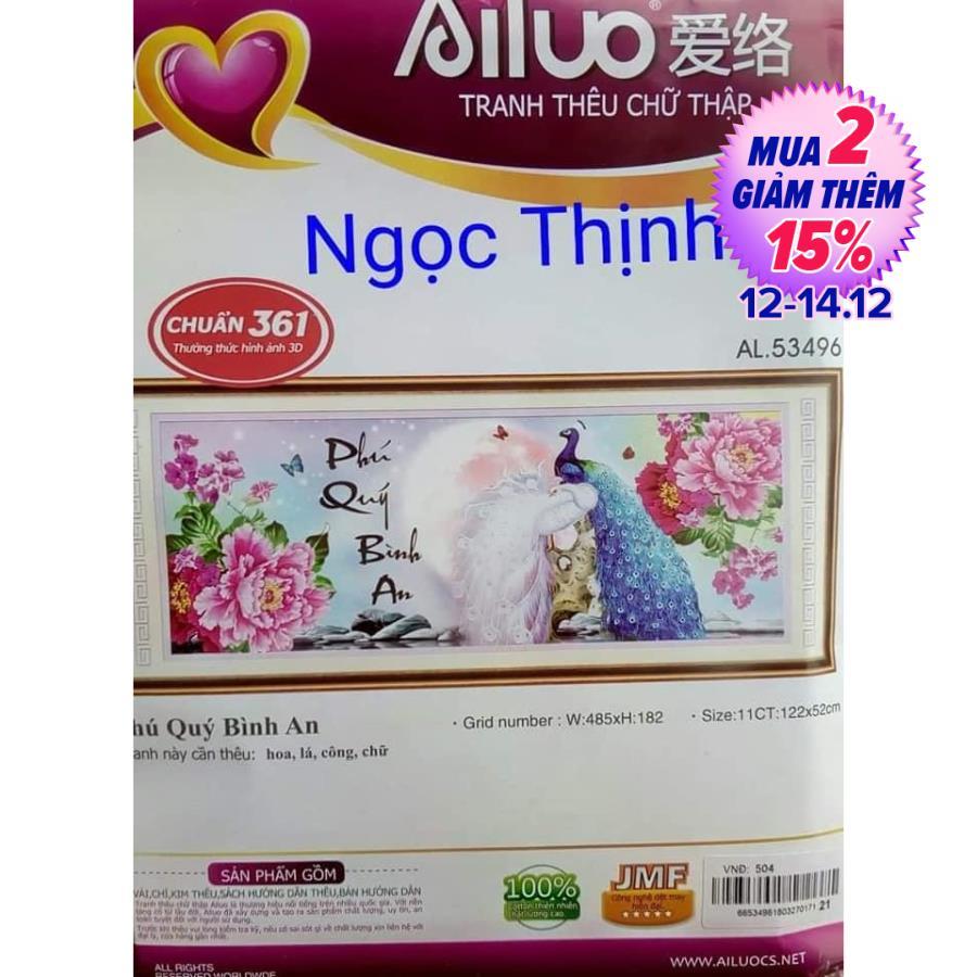 Tranh thêu công phú quý bình an 3d ailuo al53496 -tranh 68