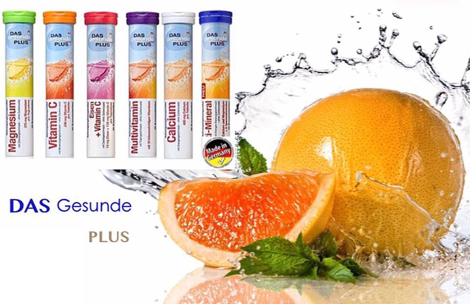 Hộp Viên sủi bổ sung vi chất Das Gesunde Plus Calcium, 20 viên - Đức