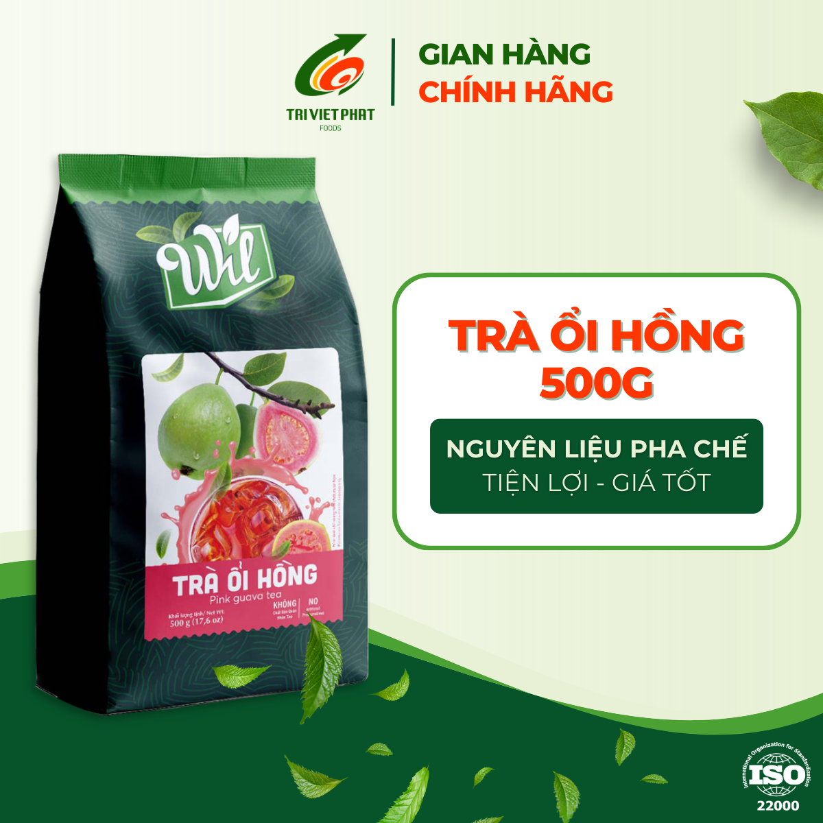 Trà ổi hồng Wil hòa tan pha chế đồ uống bổ sung Vitamin giải khát túi 500g