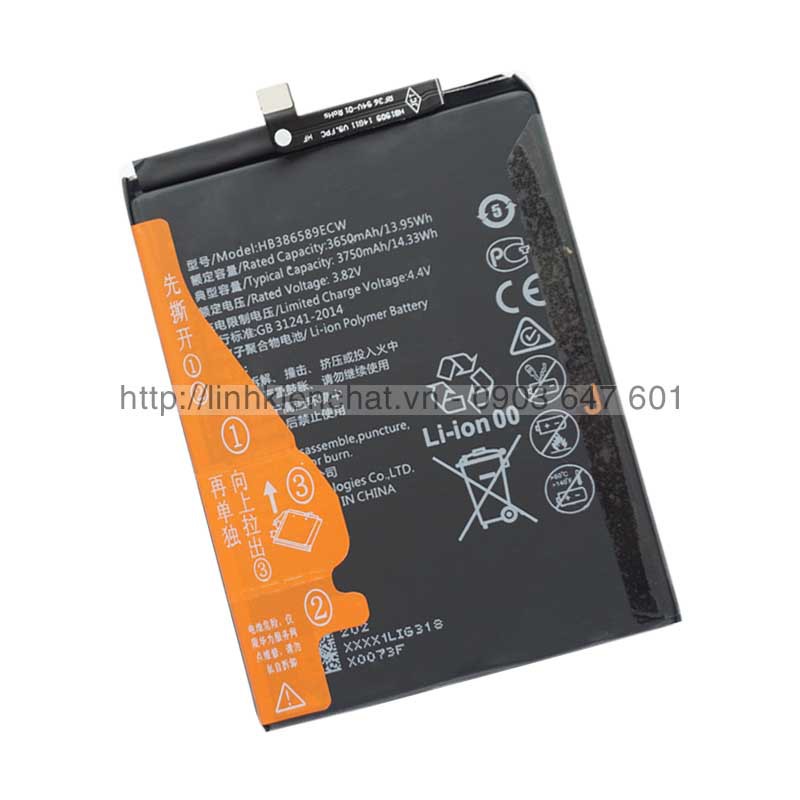 Pin huawei p10 plus / nova 3 / nova 4 / nova 5t / honor v10 hb386589ecw 3750mah