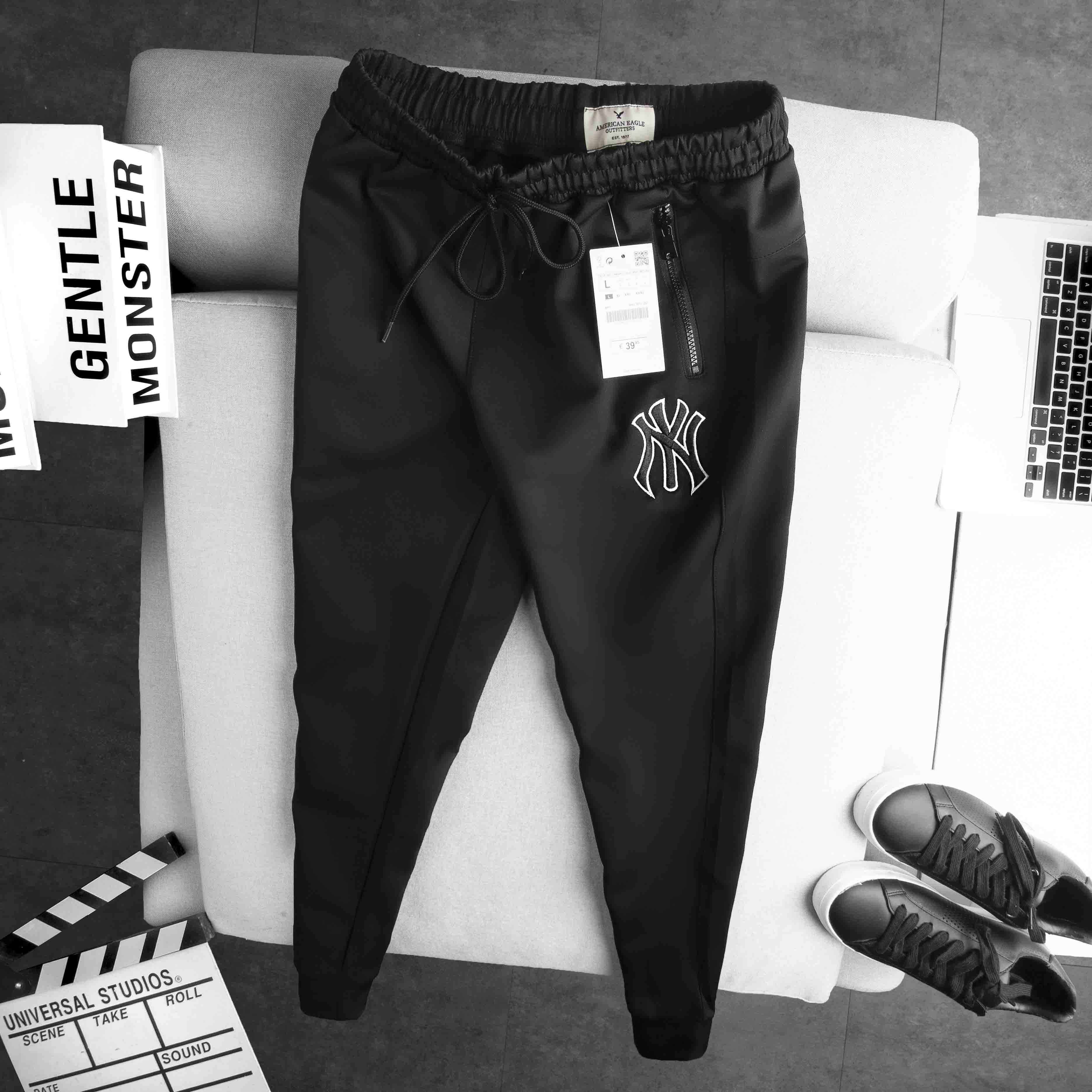 Quần jogger thể thao nam chất thun poly dầy dặn