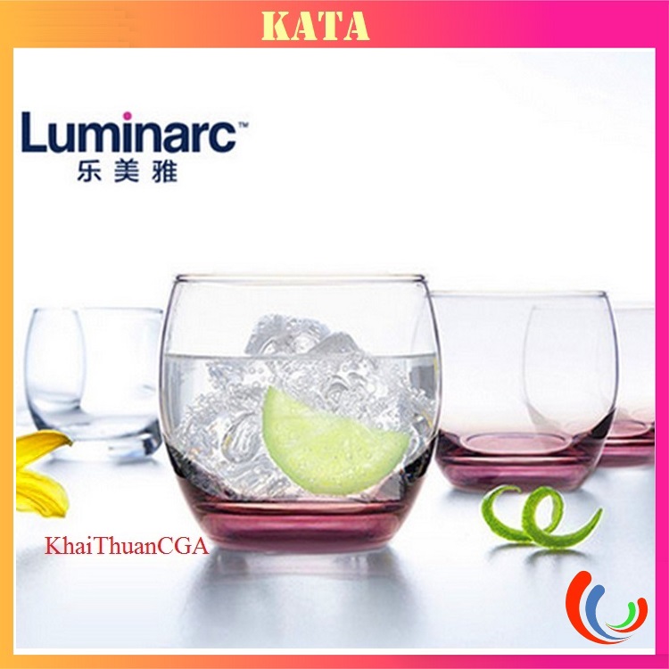 Bộ cốc uống nước thủy tinh chịu nhiệt cao cấp chính hãng luminarc salto ice pink j5384 dung tích 320ml