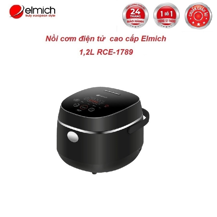 Mua ngay nồi cơm điện tử cao cấp elmich rce -1789 - dung tích 1,2 lít phù hợp cho gia đình từ 2-4 người.lòng nồi cấu tạo 5 lớp,bảng điều khiển thông minh,nắp thoát hơi chống tràn.hàng cao cấp,an toàn tuyệt đối cho sức khỏe.