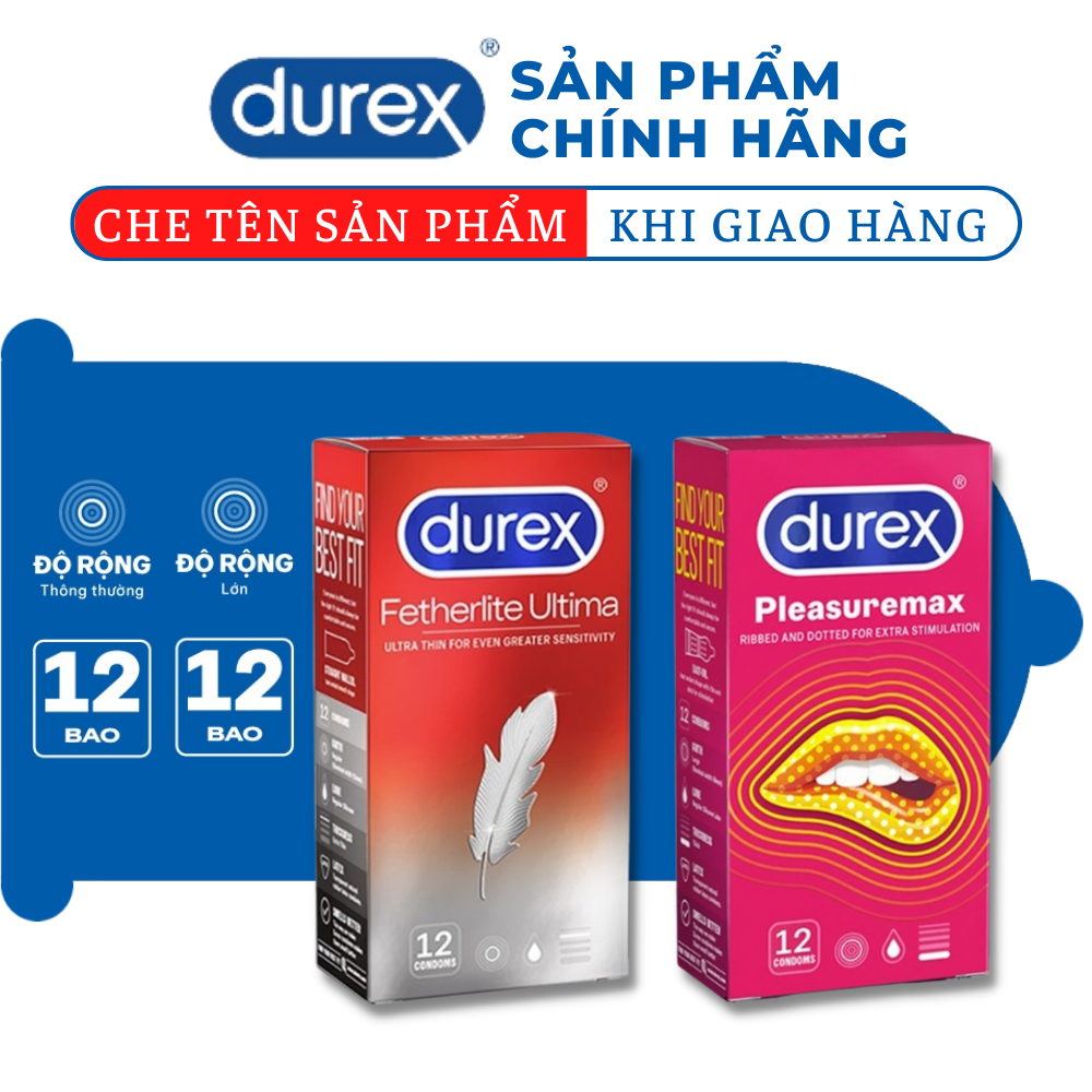 Bao cao su Durex siêu mỏng Fetherlite Ultima + Pleasuremax có gai