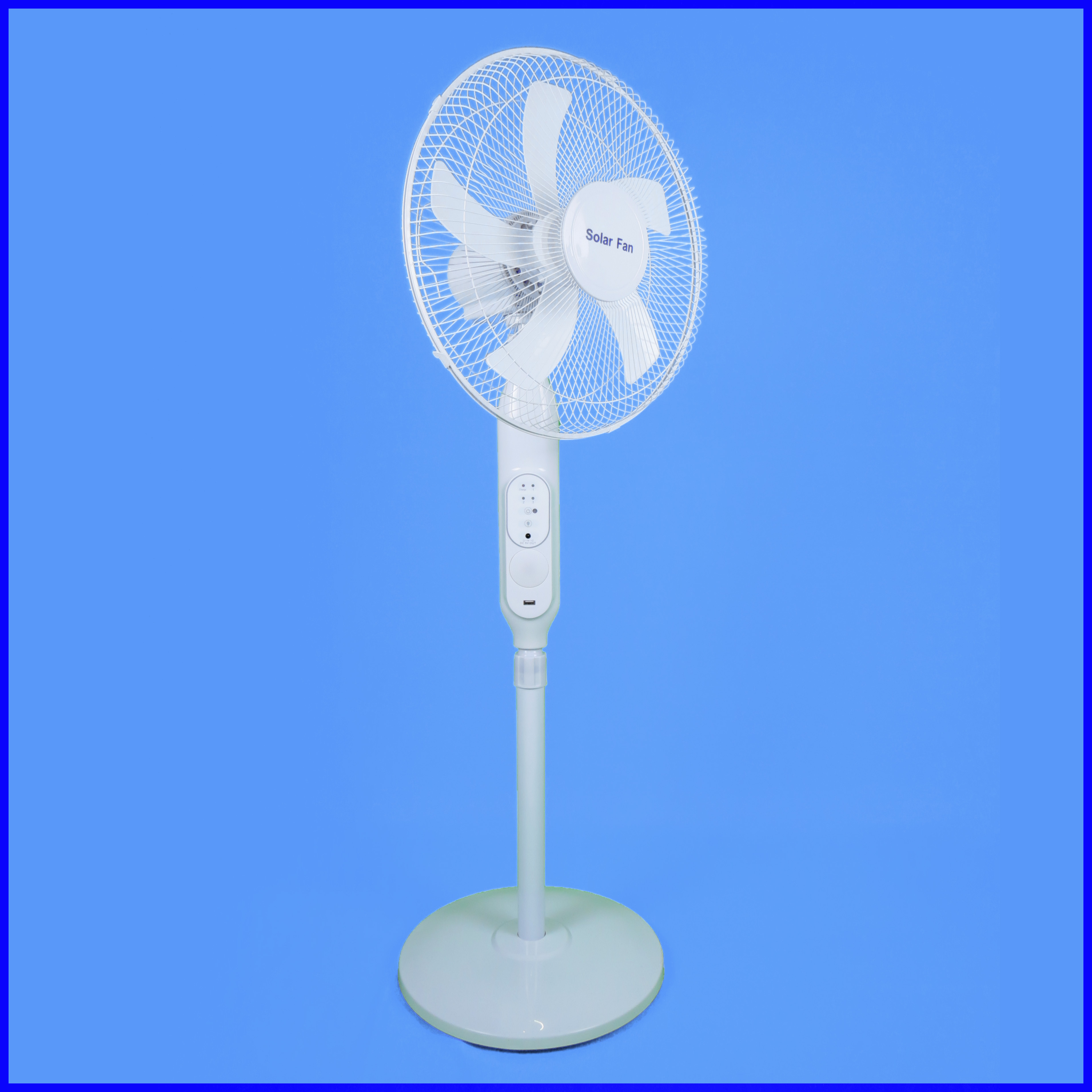Quạt năng lượng mặt trời, quạt tích điện, quạt sạc Jindian JD 198F đa năng sạc điện thoại điều khiển từ xa có bóng đèn màu trắng