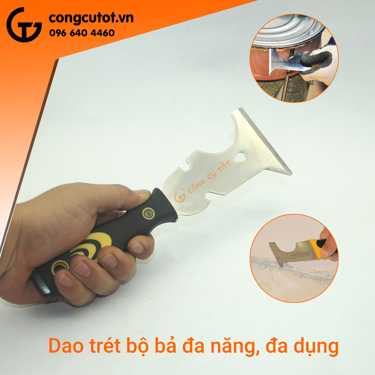 Sủi cán nhựa đa năng - dao trét bột bả đa hình bằng thép cán nhựa nhiệt dẻo js7006, tolsen 40010
