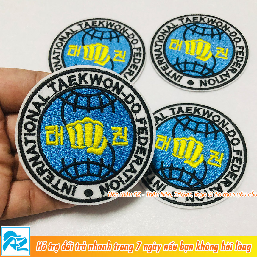 Patch vải ủi nhiệt thêu logo taekwondo sticker S513