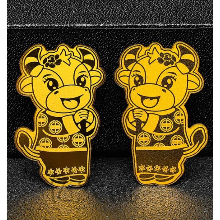 Trâu Mạ Vàng Thần Tài Để Ốp Điện Thoại, Ví Tiền Giúp Tài Lộc, May Mắn Bình An