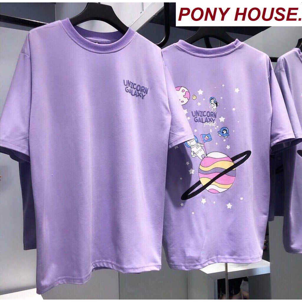 Áo phông đôi nam nữ Unicorn GLX màu tím siêu xinh - tặng 1 gương mini, kiểu dáng đơn giản, trẻ trung, thiết kế với form dễ mặc, thoải mái, dễ kết hợp với các trang phục, phụ kiện khác