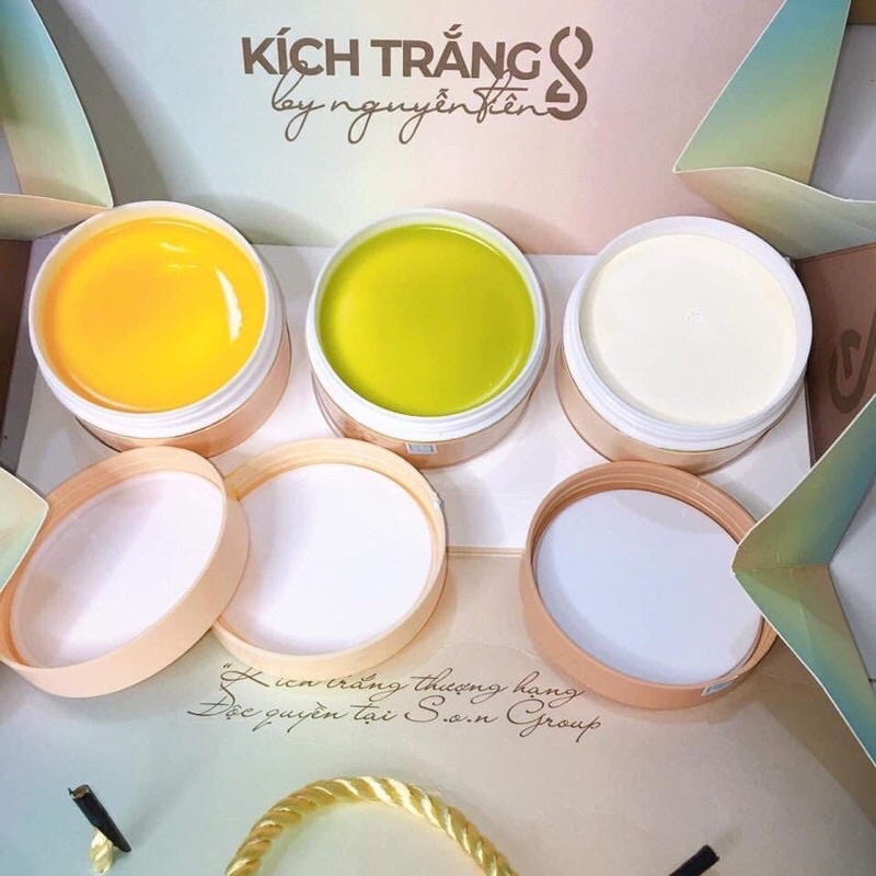 Kem body kích trắng tam sắc s2 son - combo 3 hủ kem dưỡng trắng toàn thân s.o.n group