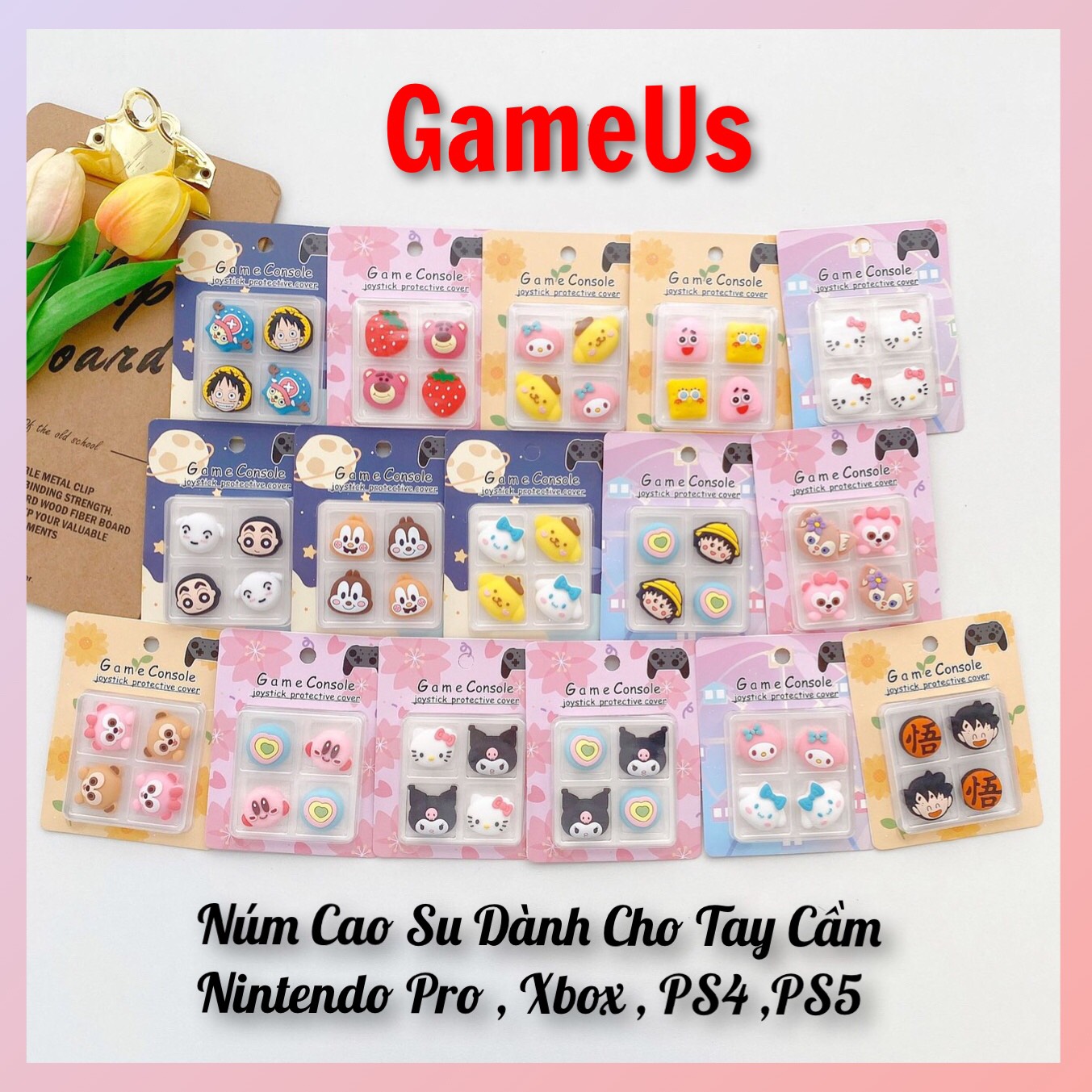 Núm bọc cần xoay analog cute cho tay cầm nintendo switch pro, ps4, ps5, xbox