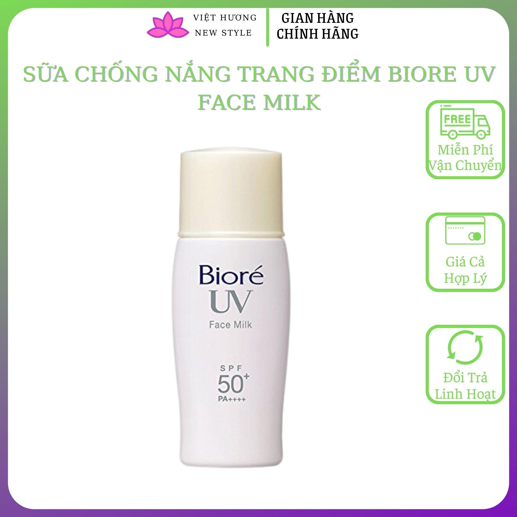 Sữa chống nắng trang điểm Biore UV Face Milk SPF50+ PA+++ 30ml che khuyết