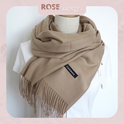 Khăn quàng cổ len Cashmere thời trang mềm mịn Rose.Accessories mã KL01