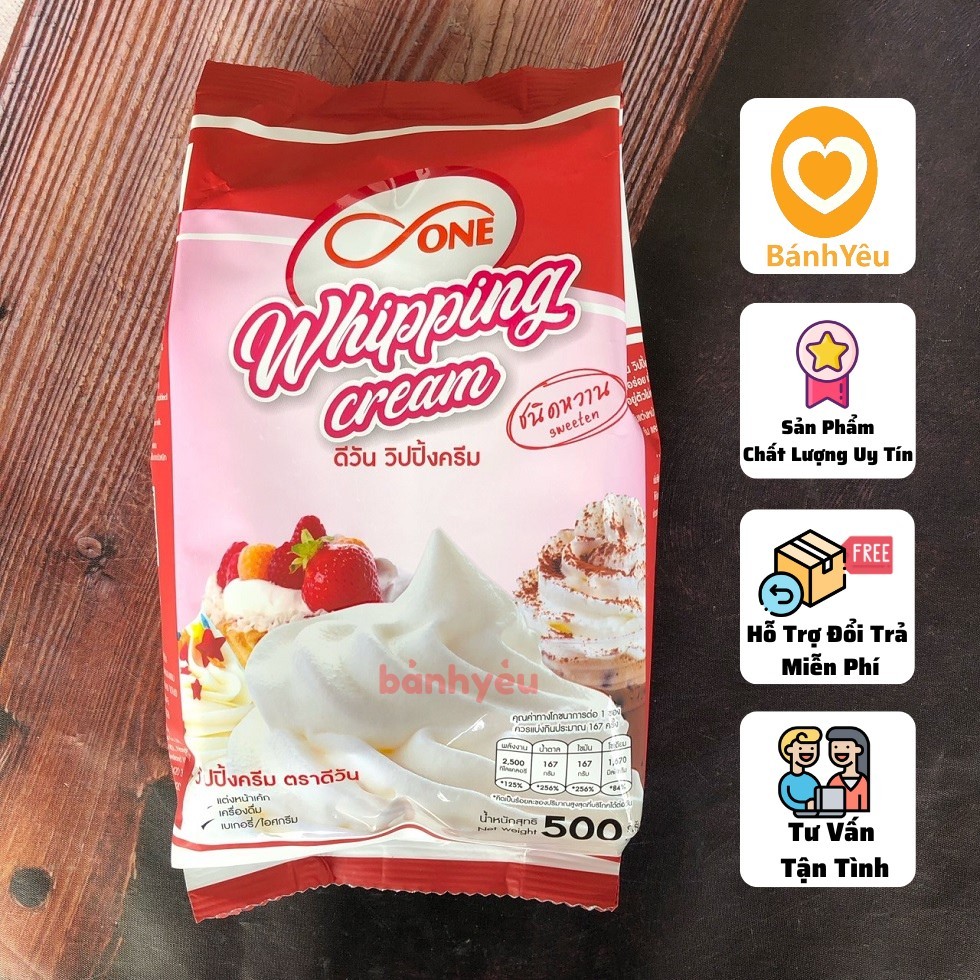 Bột Whipping Cream Thái Lan Gói 500g loại Có đường/ Không đường tùy chọn