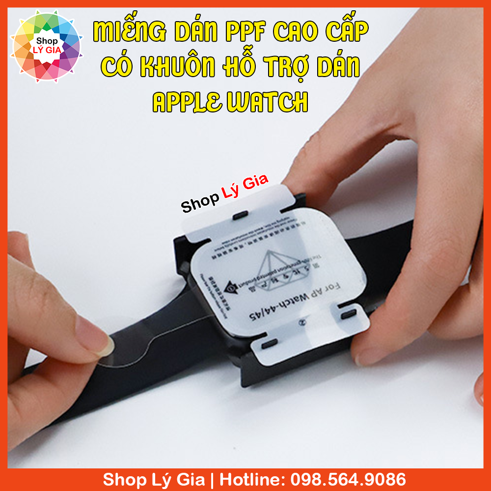 Miếng dán ppf cao cấp có khuôn hỗ trợ dán bảo vệ mặt đồng hồ apple watch 38/40/41/42/44/45 mm