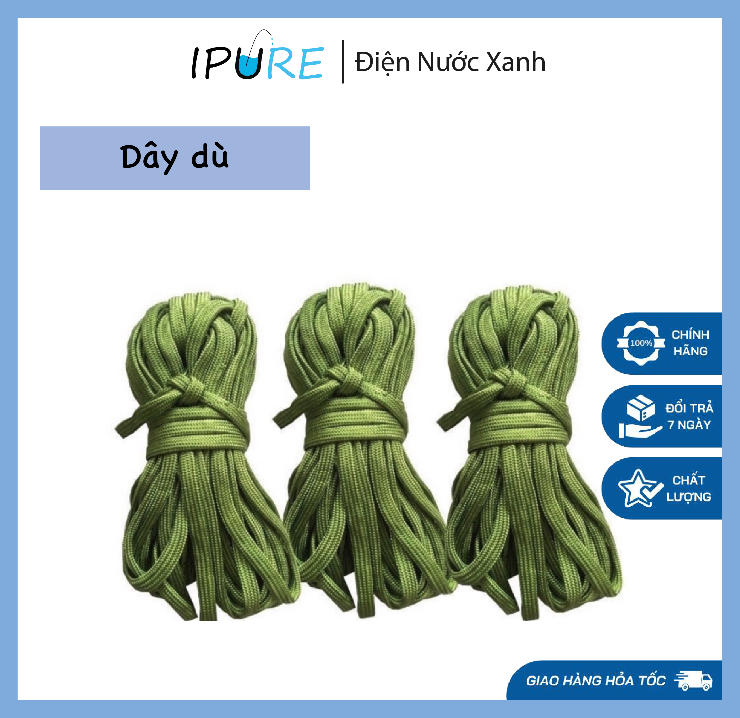 1 kg dây dù xanh dẹp/ tròn bóng loại tốt nhiều kích thước - dnx ipure