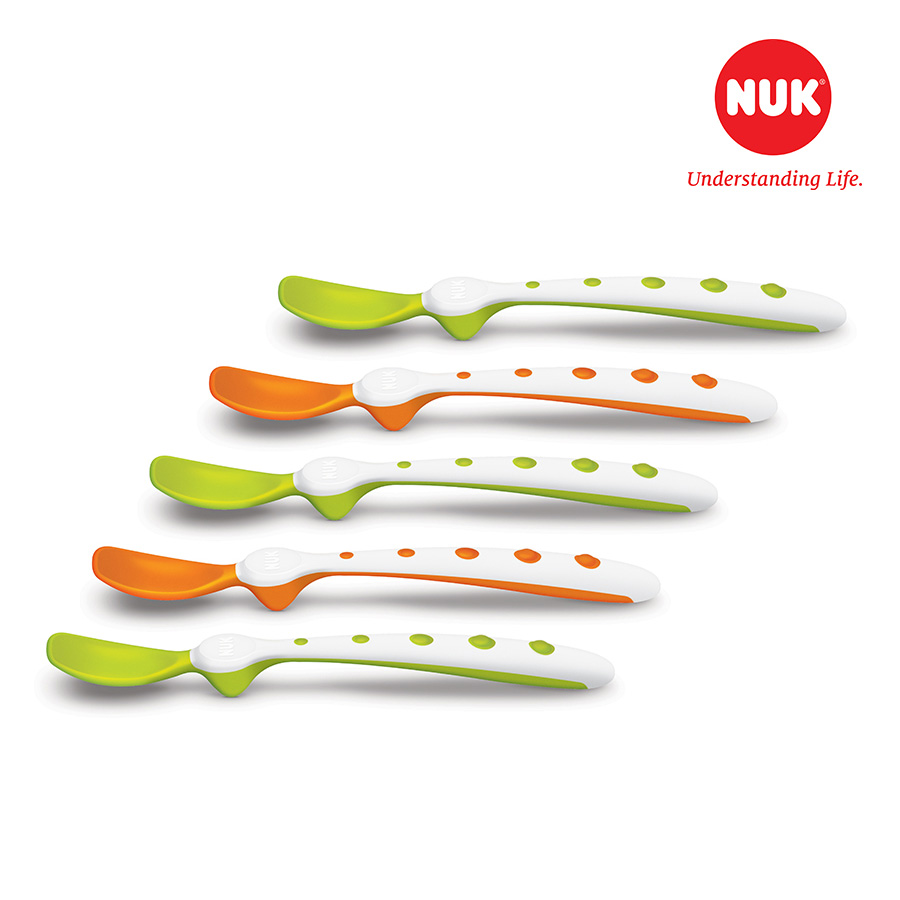 THANH LÝ Bộ 5 Thìa Nuk- NU78812- Chất Liệu Nhựa An Toàn Cho Bé
