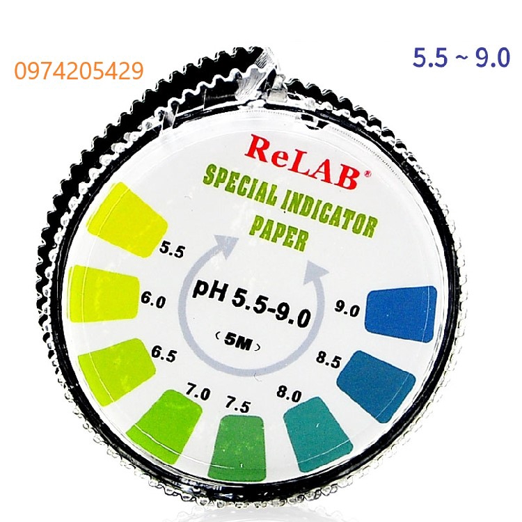 Giấy Quỳ Tím Đo Độ Ph 5.5-9.0 Dạng Cuộn 5 Mét