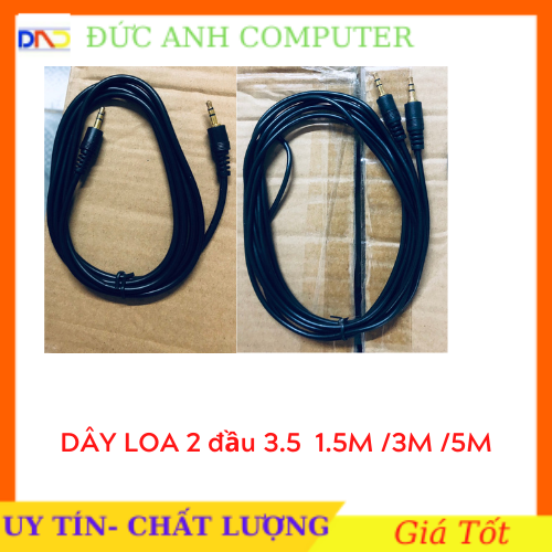 Dây Loa 2 Đầu 3.5mm dài 1.5m/ 3m/ 5m- Full Box- Dùng Nối Máy Tính Điện Thoại Mp3 với LoaTivi Amply