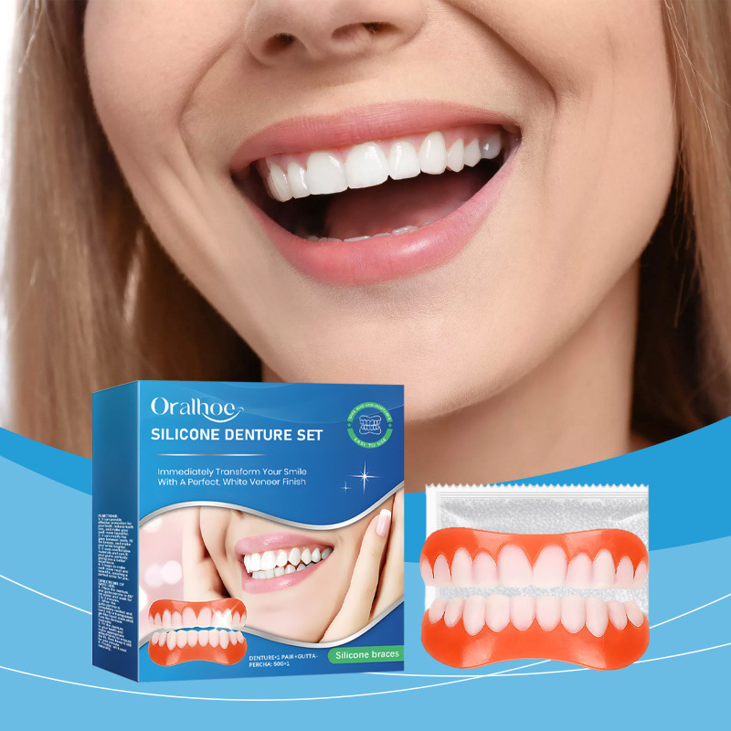 Oralhoe  Silicone Denture Set   Teeth Beauty Natural Smile Modification Teeth Gap Comfortable Material