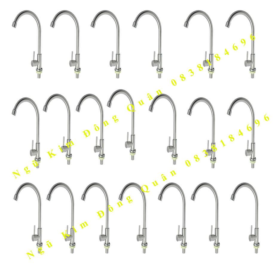 COMBO 20 Vòi Rửa chén lạnh Ống Phi 18 inox SUS 304 CHL01,Vòi Chậu Lạnh Đơn 304 Bồn Rửa Bếp Bằng Inox Hộ Gia Đình Rửa Chén,quay 360 độ dùng cho 2 hộc chậu,Vòi rửa chén bát xả lạnh cắm chậu - Inox 304 nguyên khối xoay 360 độ,