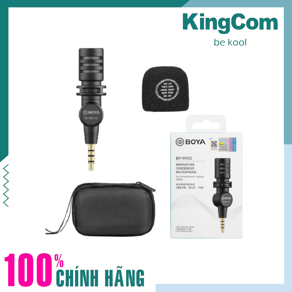 Mic thu âm plug - in trrs 3.5mm cho điện thoại boya by - m110