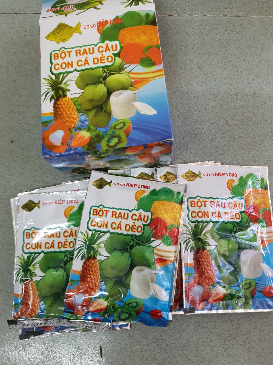 [HCM]BỘT RAU CÂU CON CÁ DẺO HIỆP LONG 1HỘP 12 gói date 2025