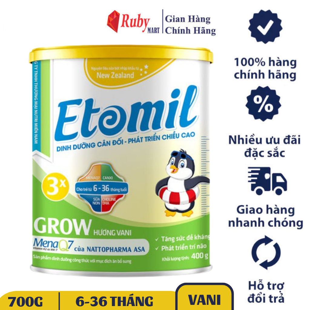 Sữa bột etomil 3x grow lon 700g