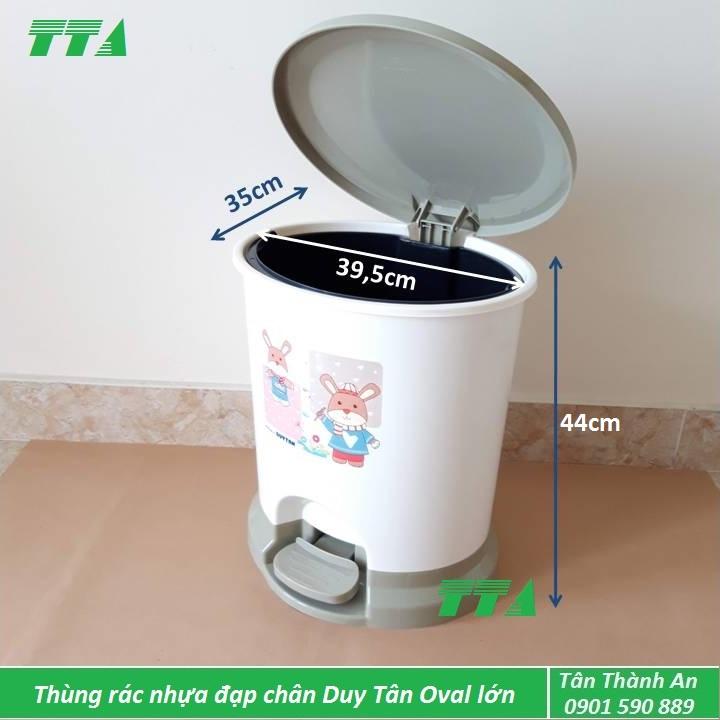 Thùng rác nhựa Duy Tân đạp chân oval cỡ lớn
