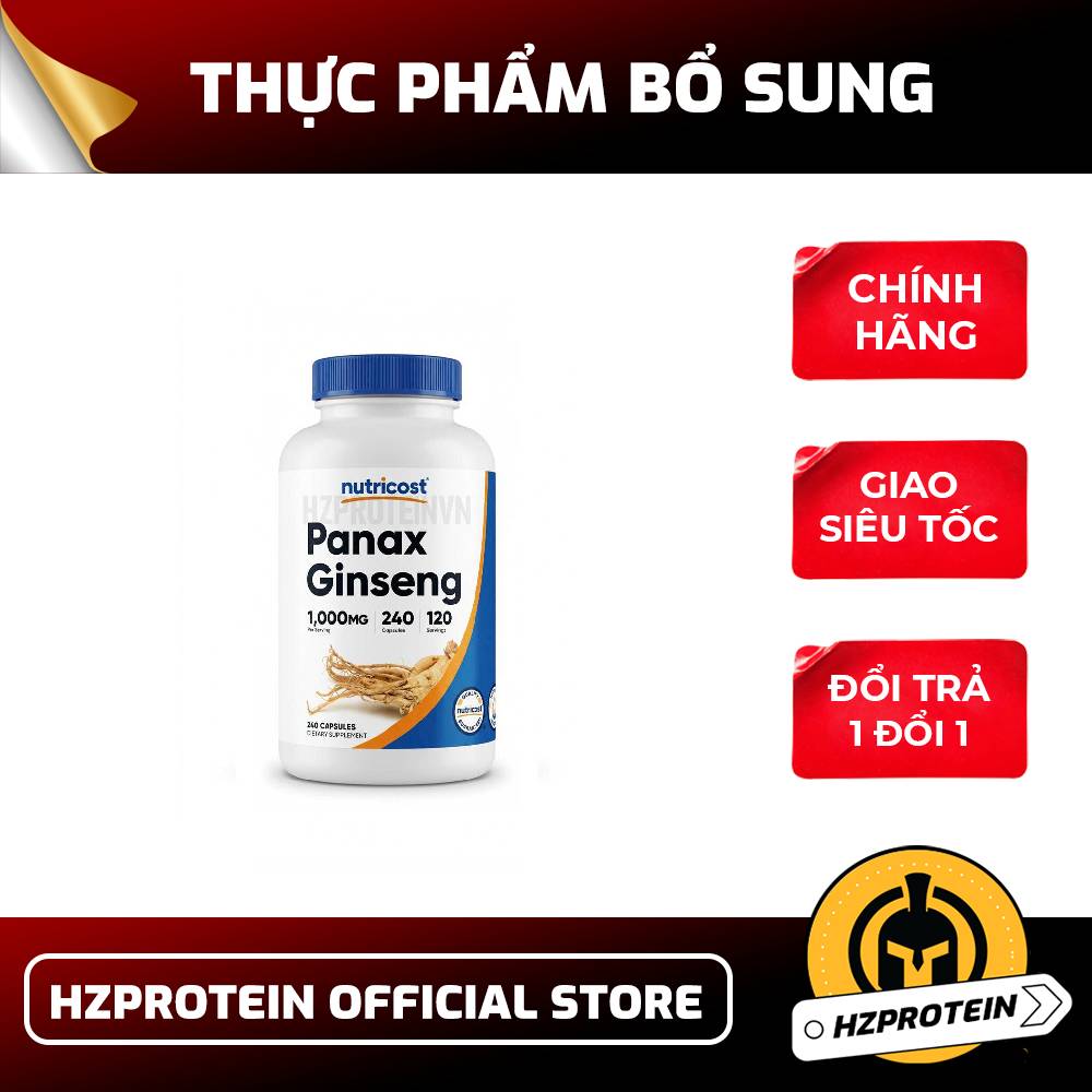 Nutricost Panax Ginseng 1000mg - Hỗ trợ tăng cường sức khỏe tổng thể