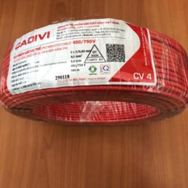 Dây cáp điện đơn cadivi 4.0 - cuộn 100 mét