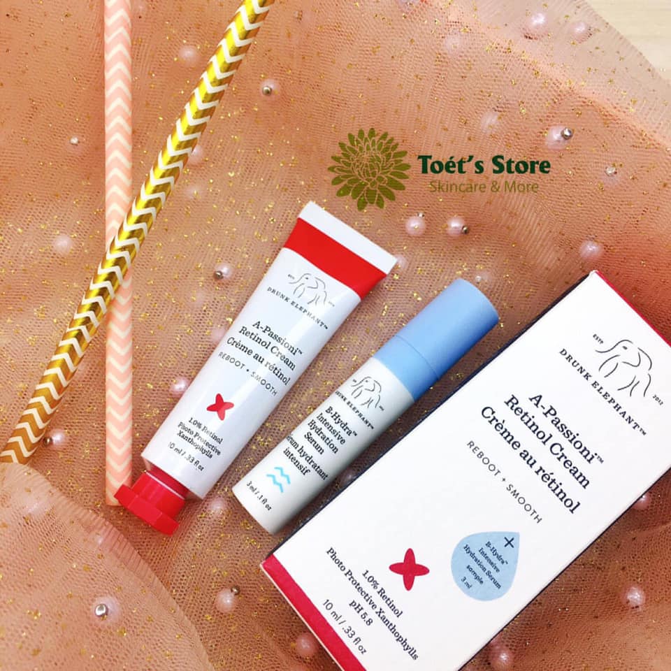 [BILL US] Bộ sản phẩm Drunk Elephant A-Passioni Retinol Cream mini 10ml + b5 3ml