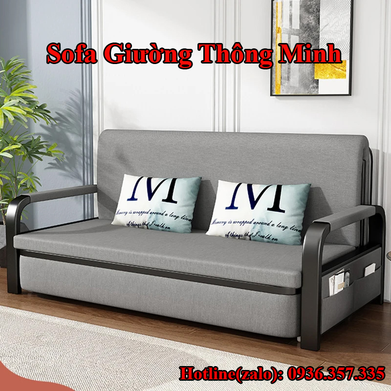 Sofa giường gấp gọn kiêm ghế đa năng có ngăn chứa đồ hiện đại - bảo hành 3 năm