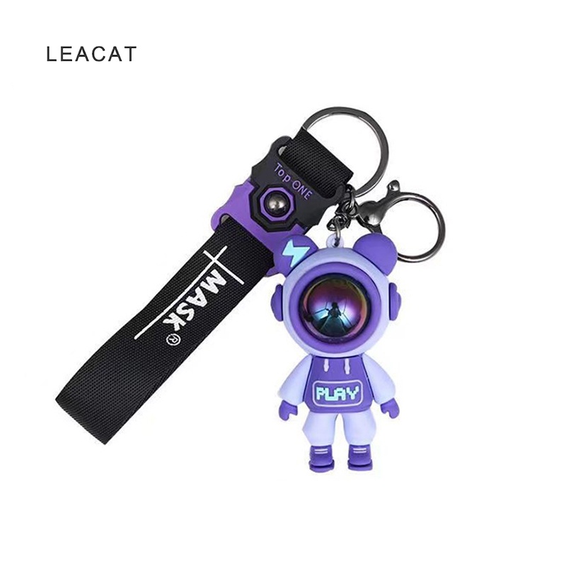 Leacat mặt dây chuyền chìa khóa thời trang silicon mới ba lô mặt dây chuyền hình gấu đồ trang sức