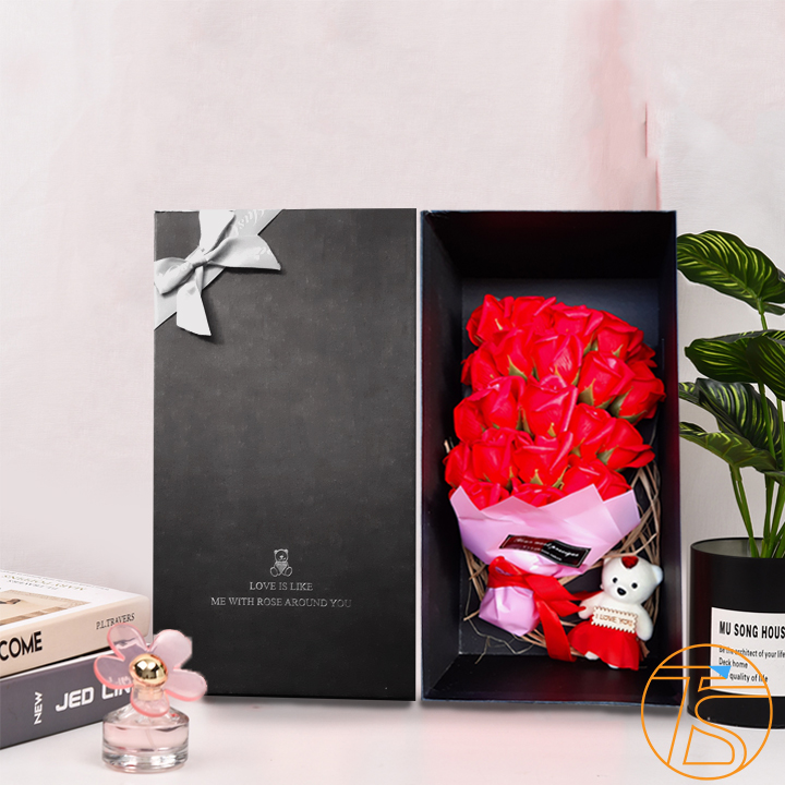 Hộp đựng quà 23 bông hồng sáp thơm kèm gấu - Quà tặng ngày lễ tình nhân - Quà tặng sinh nhật - Quà cưới - Happy birthday - Quà 20/10 - Quà 8/3 - Quà 14/2 - Quà Valentine - Quà Noel - Quà tặng tình yêu - Quà kỷ niệm ngày cưới