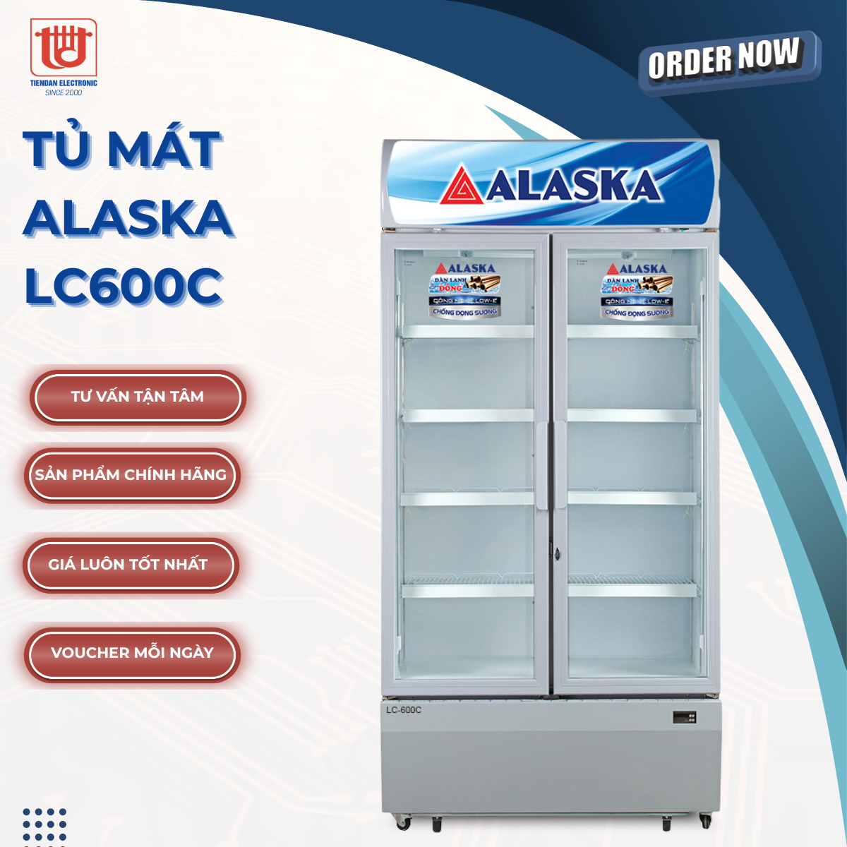 Alaska Tủ mát 2 cánh LC600C - Công suất 349W