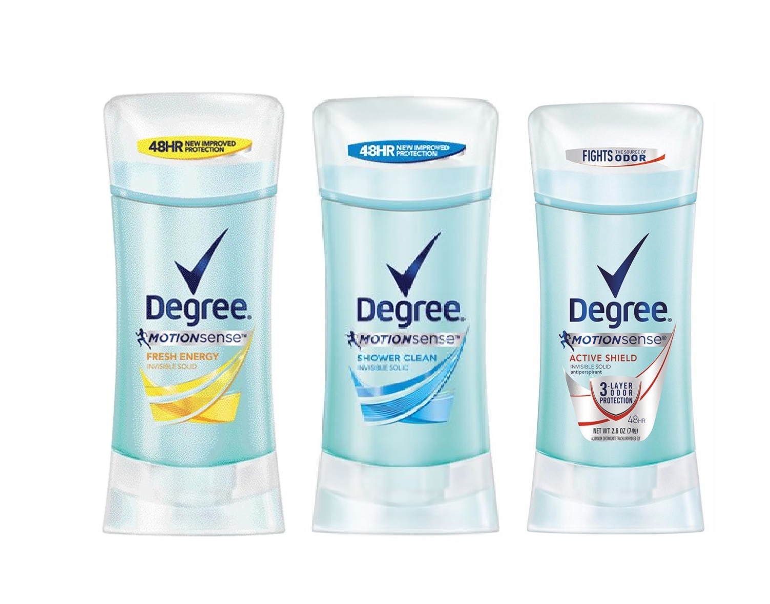 Lăn sáp khử mùi nữ Degree MotionSense Anti-Perspirant & Deodorant Shower Clean/Fresh Energy/Active Shield 74g