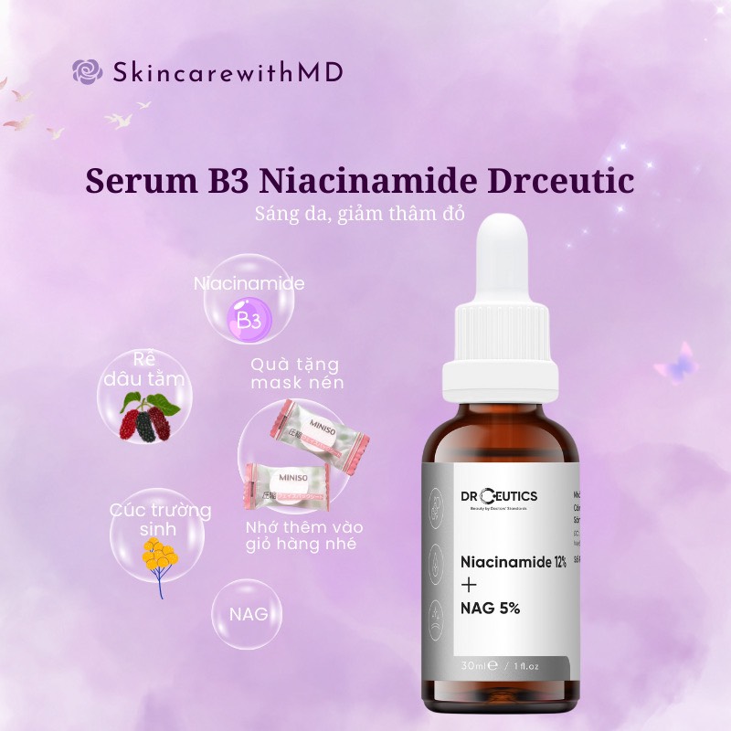 Serum B3 Niacinamide sáng da, mờ thâm 30ml